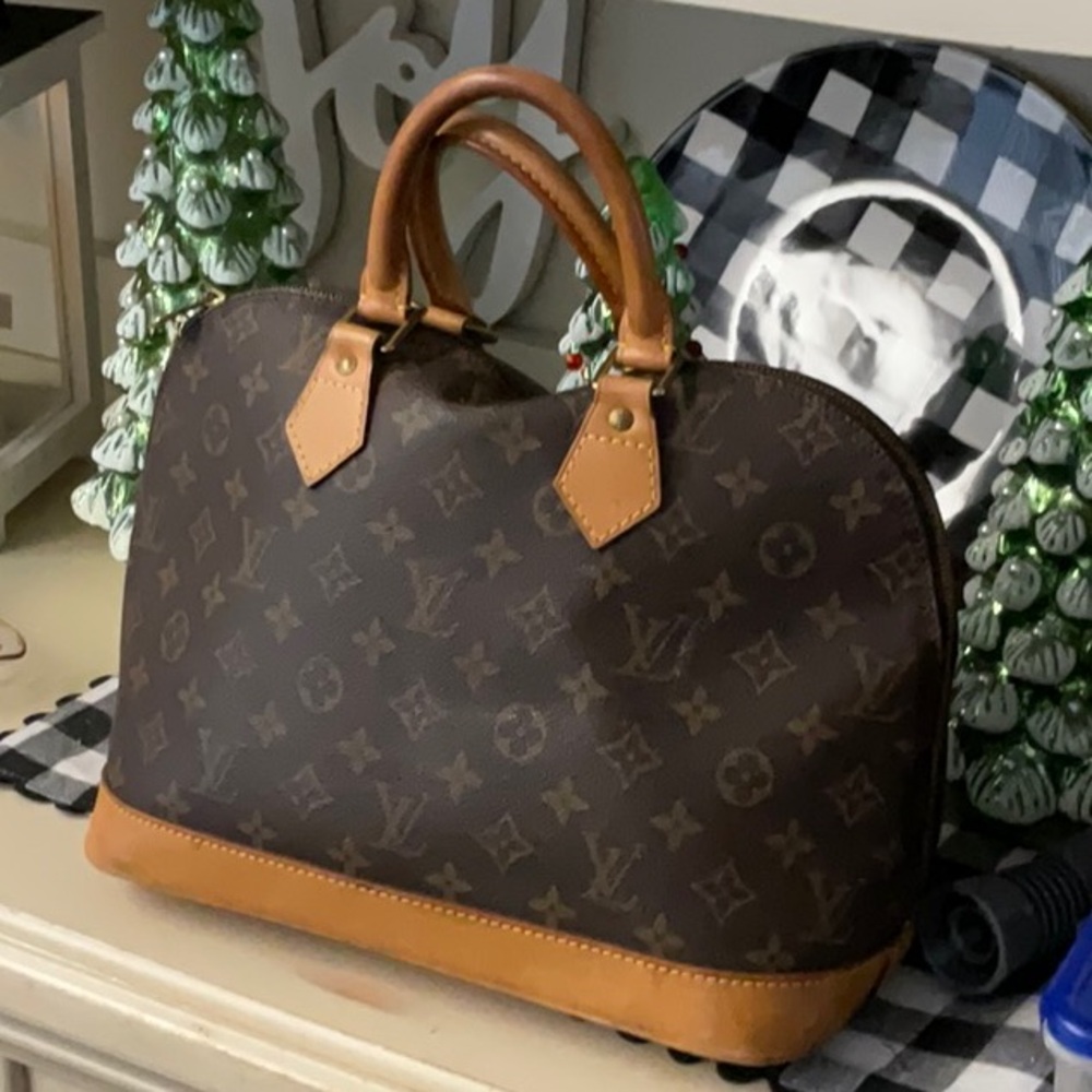 Louis Vuitton Brown Satchel with Monogram Design
